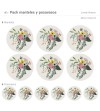 Pack de 6 Manteles y 6 Posavasos Lovely flowers