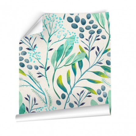 ReWallpaper Papel pintado autoadhesivo de vinilo impermeable, Papel pintado  con motivos florales azules, Papel pintado autoadhesivo decorativo para